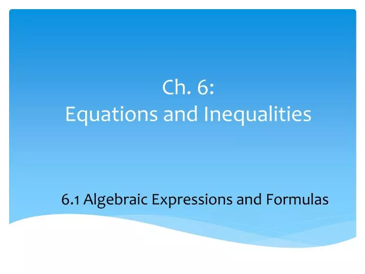 ch 6 equations and inequalities