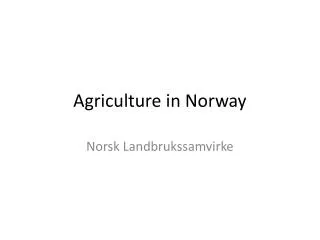 Agriculture in Norway