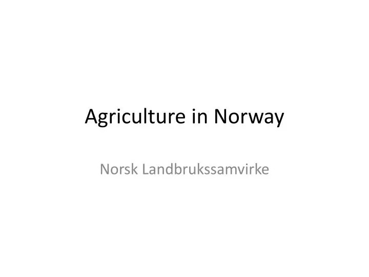 agriculture in norway