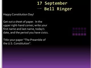 17 September ? Bell Ringer