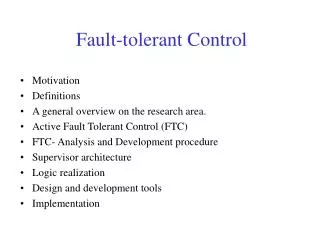 Fault-tolerant Control