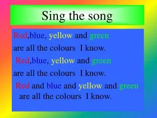 sing the song
