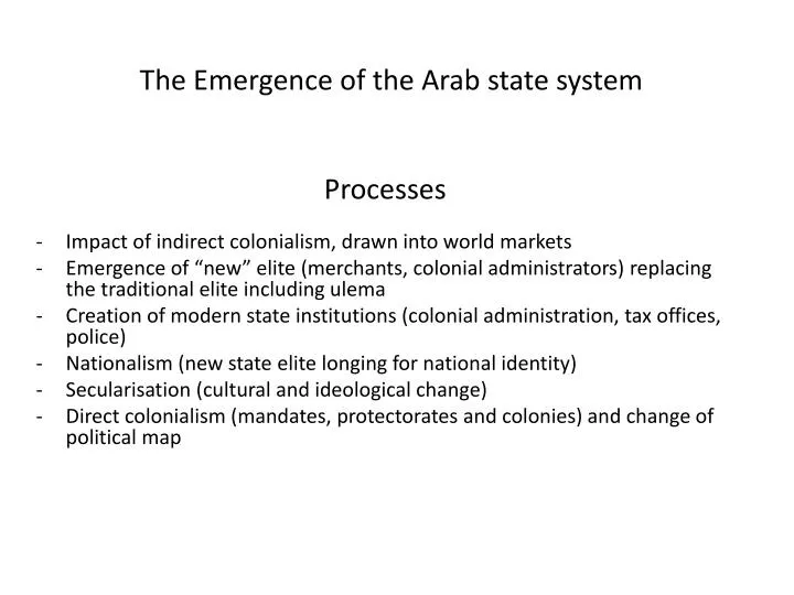 the emergence of the arab state system