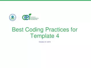 Best Coding Practices for Template 4