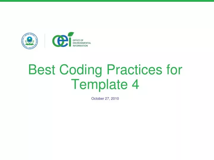 best coding practices for template 4