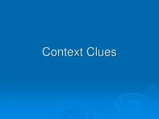 Context Clues