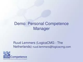 Demo: Personal Competence Manager