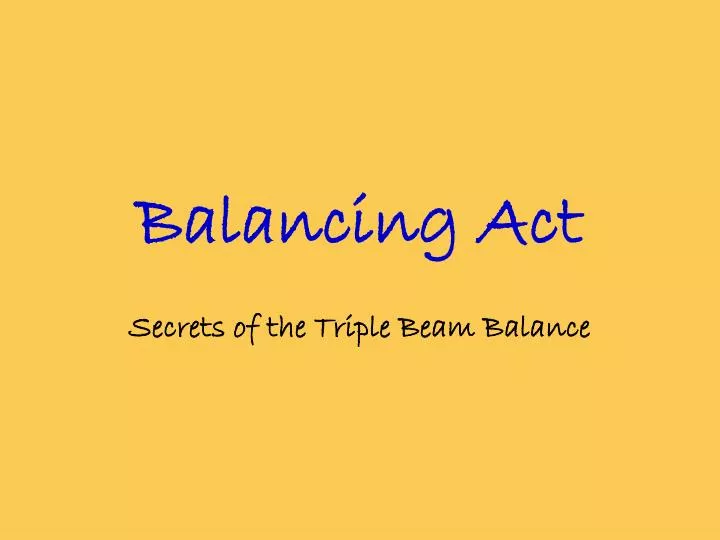 balancing act