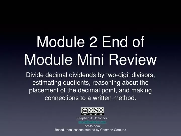 module 2 end of module mini review
