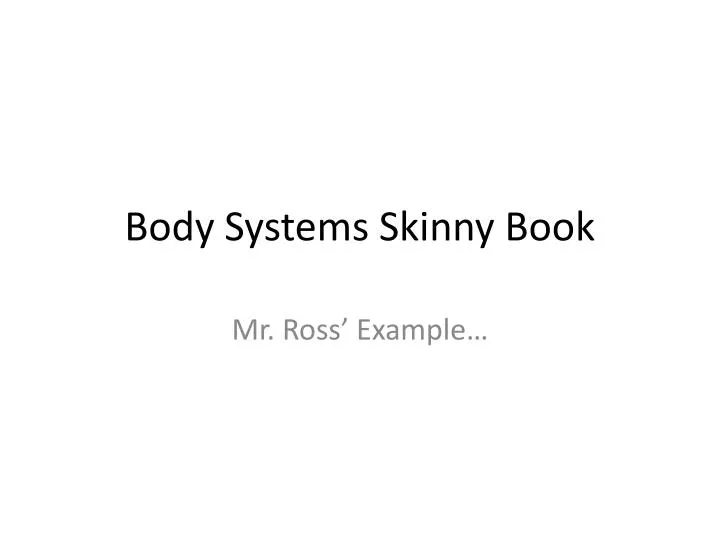 body systems skinny book