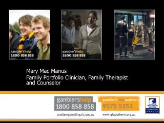 Mary Mac Manus Family Portfolio Clinician, Family Therapist and Counselor