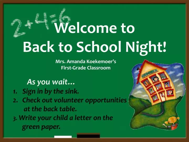 welcome to back to school night