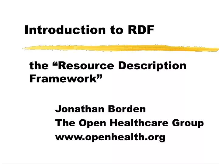 introduction to rdf