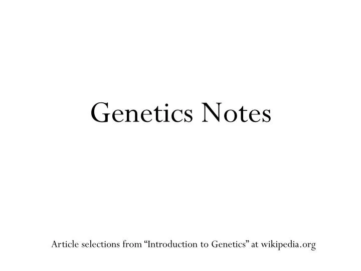 genetics notes