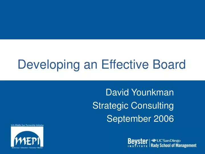 developing an effective board
