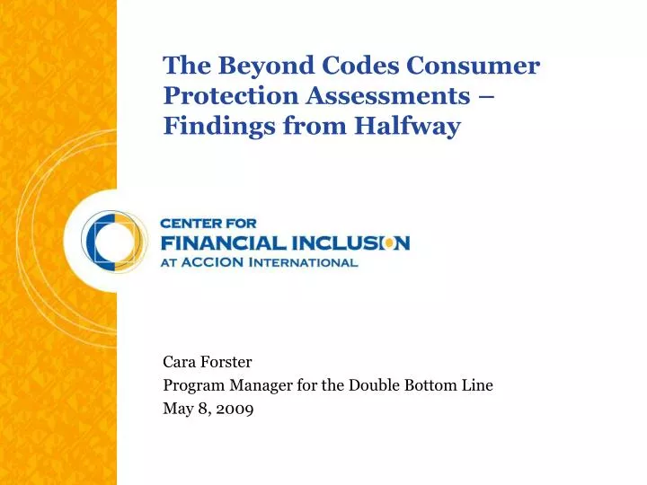 the beyond codes consumer protection assessments findings from halfway