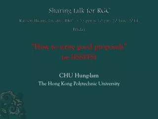 Sharing talk for RGC Rayson Huang Theatre, HKU, 5.55 pm-6.10 pm, 20 June 2014, Friday