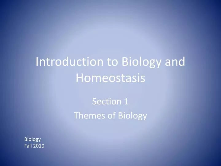 introduction to biology and homeostasis