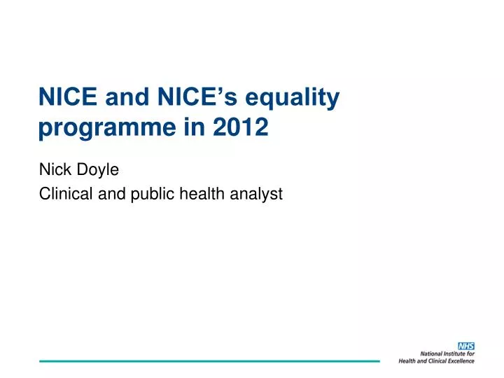 nice and nice s equality programme in 2012
