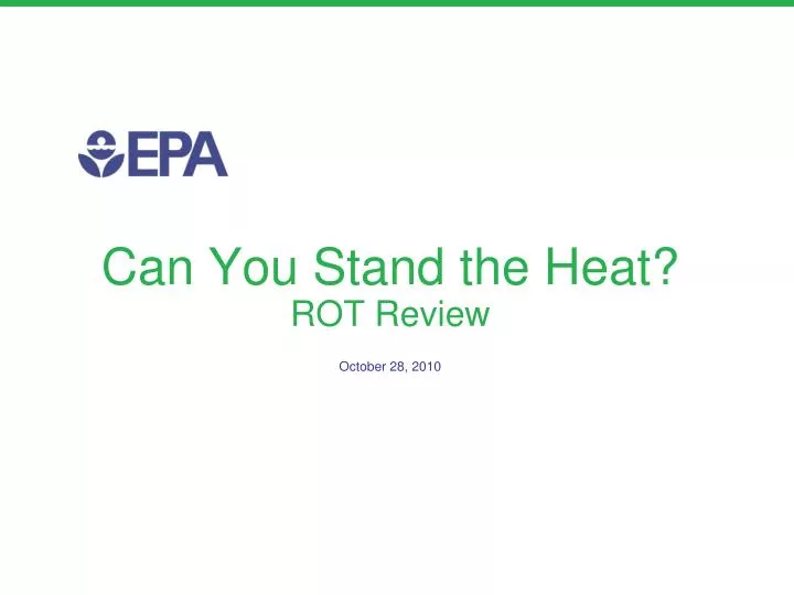 can you stand the heat rot review