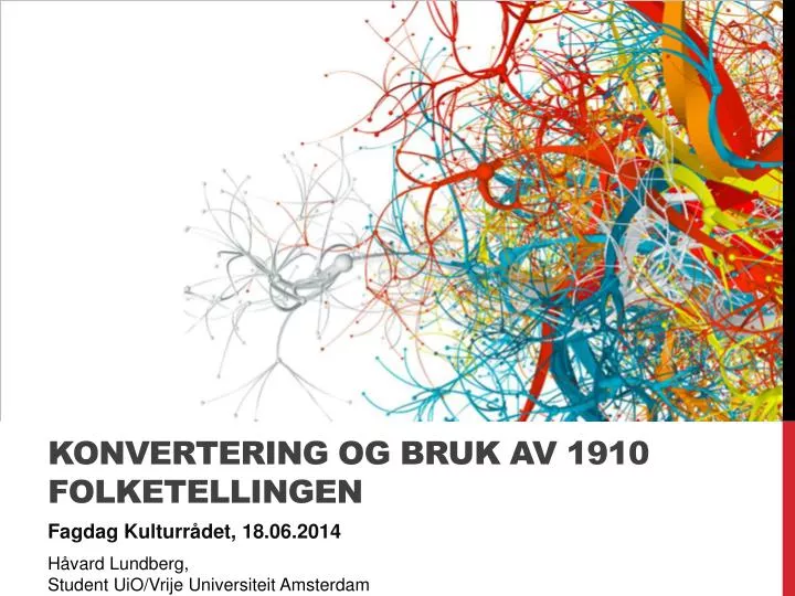 konvertering og bruk av 1910 folketellingen