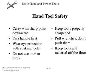 Hand Tool Safety