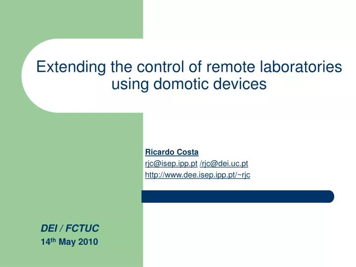 extending the control of remote laboratories using domotic devices