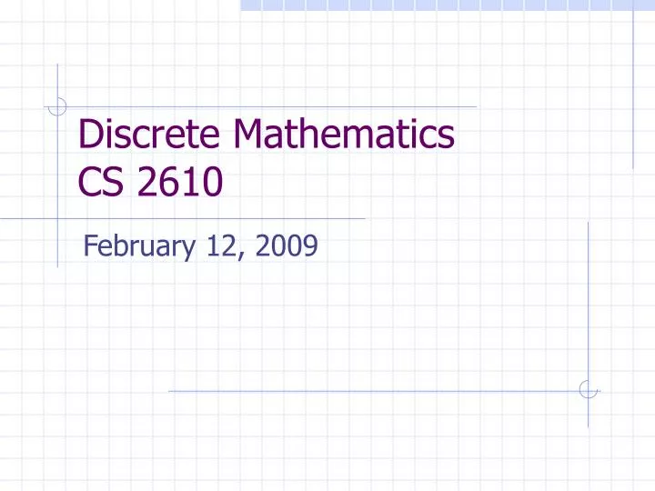 discrete mathematics cs 2610