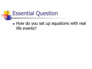 Essential Question