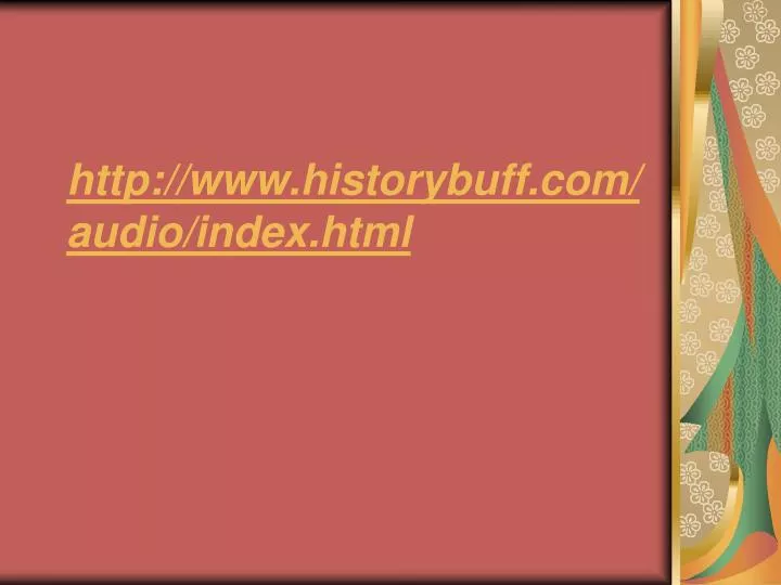 http www historybuff com audio index html