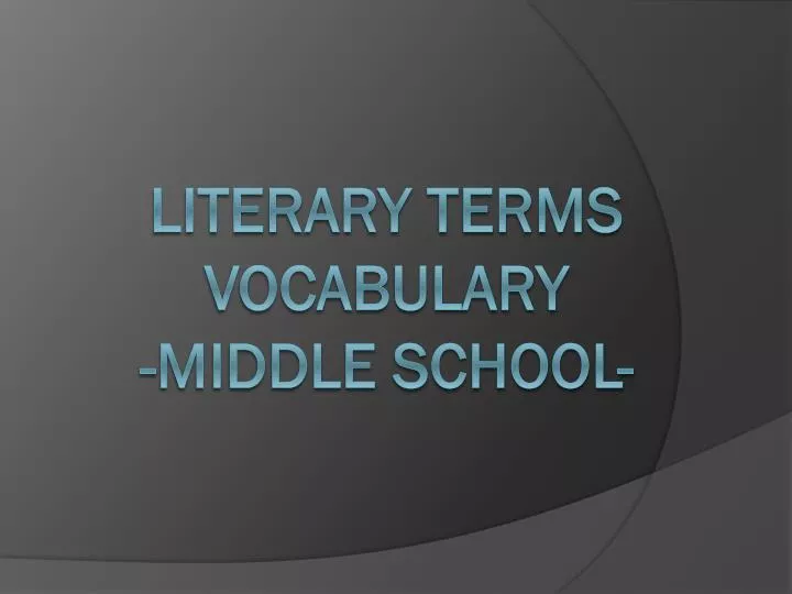 literary terms vocabulary middle school