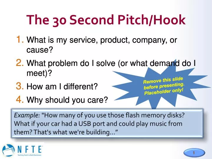 the 30 second pitch hook