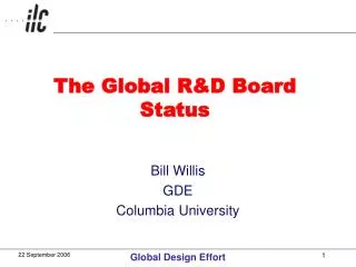 The Global R&amp;D Board Status