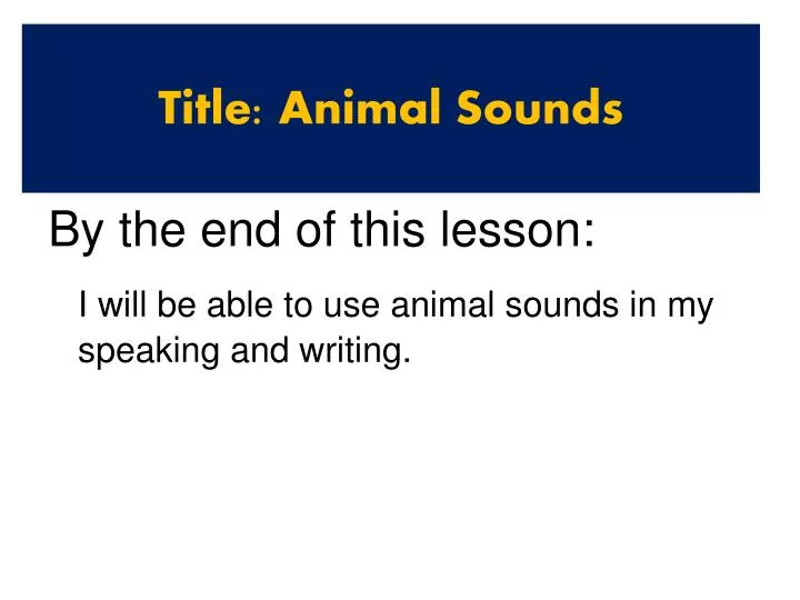 title animal sounds
