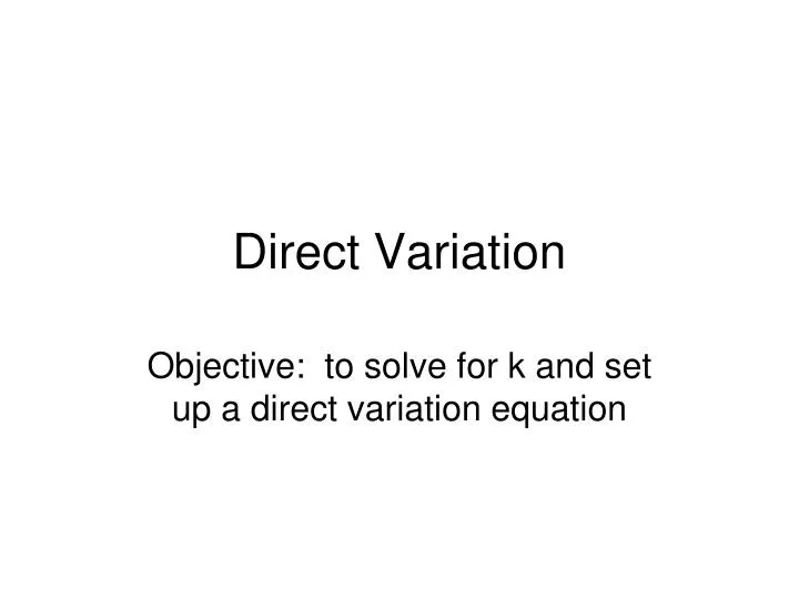 direct variation