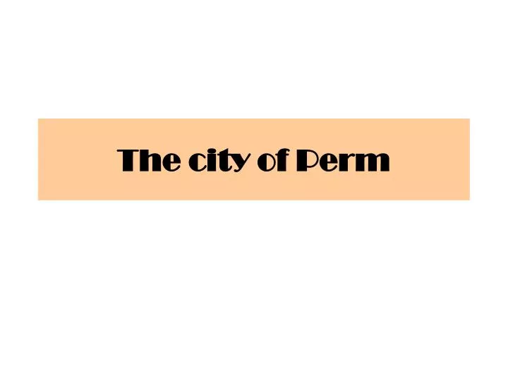 the city of perm