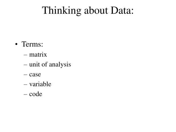 thinking about data