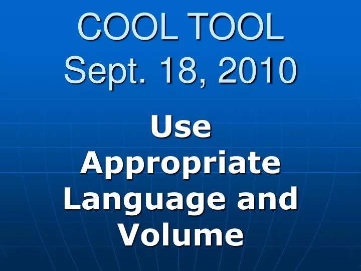 cool tool sept 18 2010