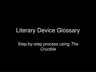 Literary Device Glossary