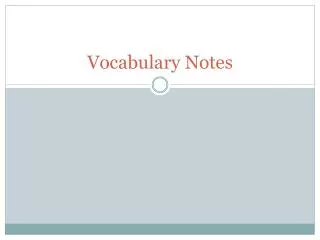 Vocabulary Notes
