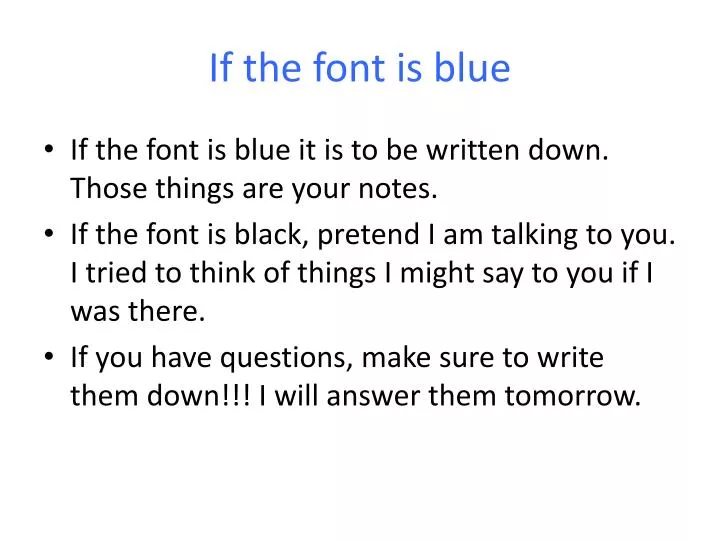 if the font is blue