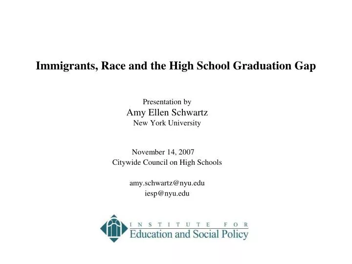 immigrants race and the high school graduation gap