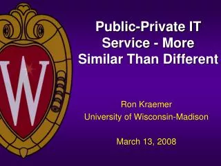 Public-Private IT Service - More Similar Than Different