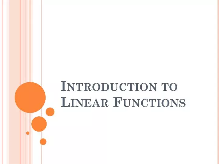 introduction to linear functions