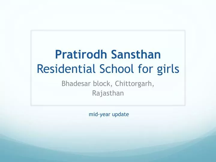 pratirodh sansthan residential school for girls