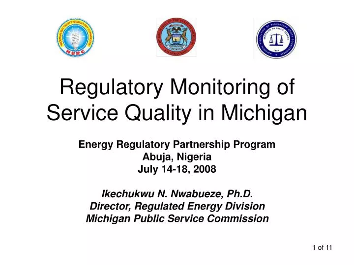regulatory monitoring of service quality in michigan