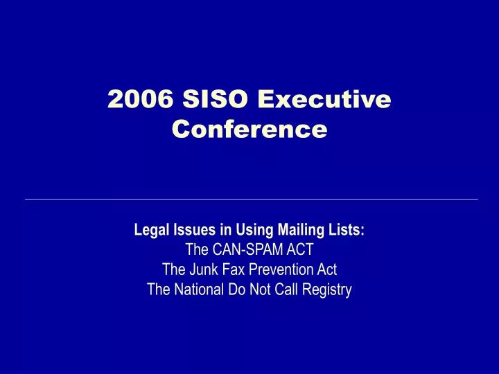 2006 siso executive conference
