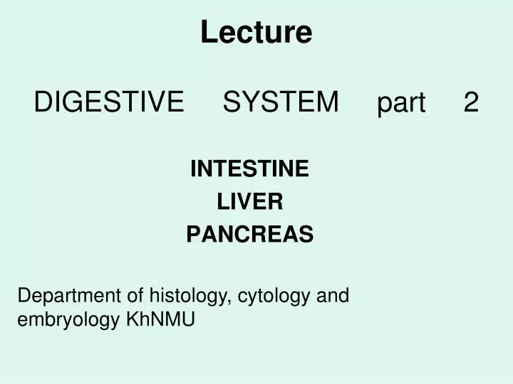 lecture digestive system part 2