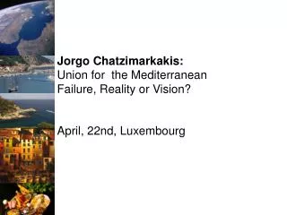 Jorgo Chatzimarkakis: Union for the Mediterranean Failure, Reality or Vision?