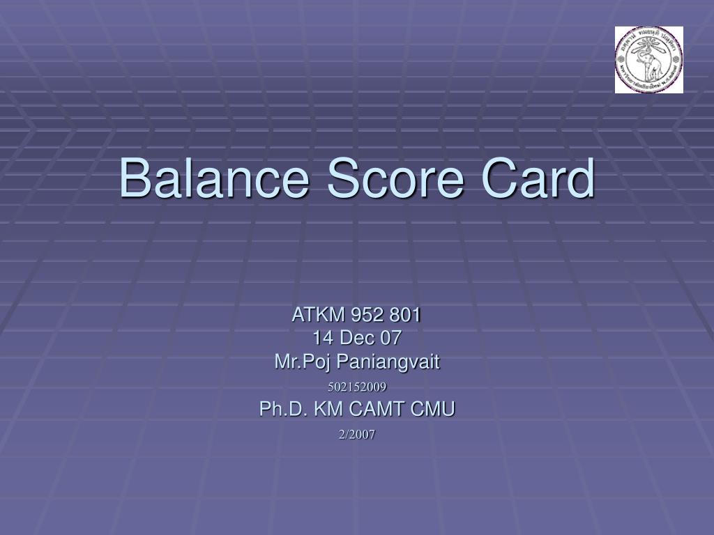 PPT - Balance Score Card PowerPoint Presentation, free download - ID ...